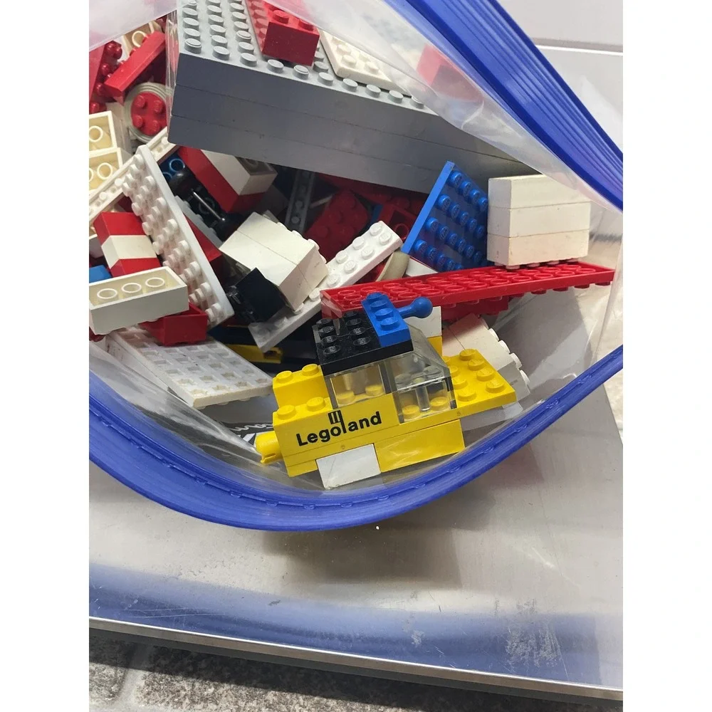 LEGO Bulk Mixed Lot 1lb 14.5oz Bricks Plates Wheels Legoland Vintage Pieces 1970